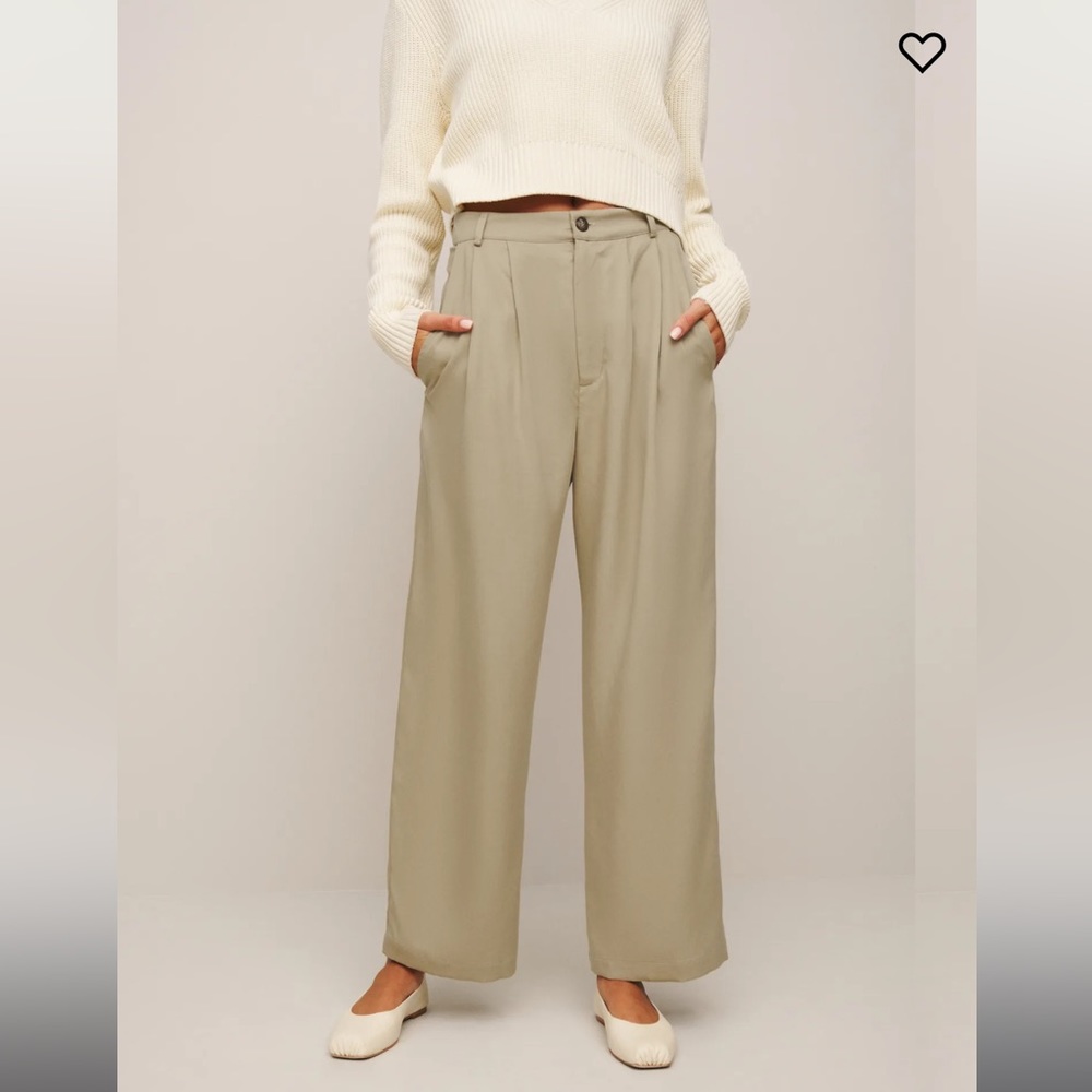 Reformation Mason Cropped Pant in Khaki